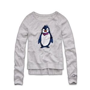 NWT Gilly Hicks Holiday Sequin Penguin Sweater